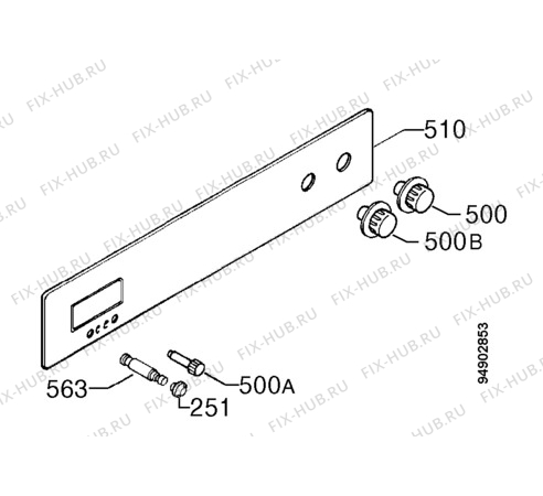 Взрыв-схема плиты (духовки) Zanussi ZBM742W - Схема узла Command panel 037